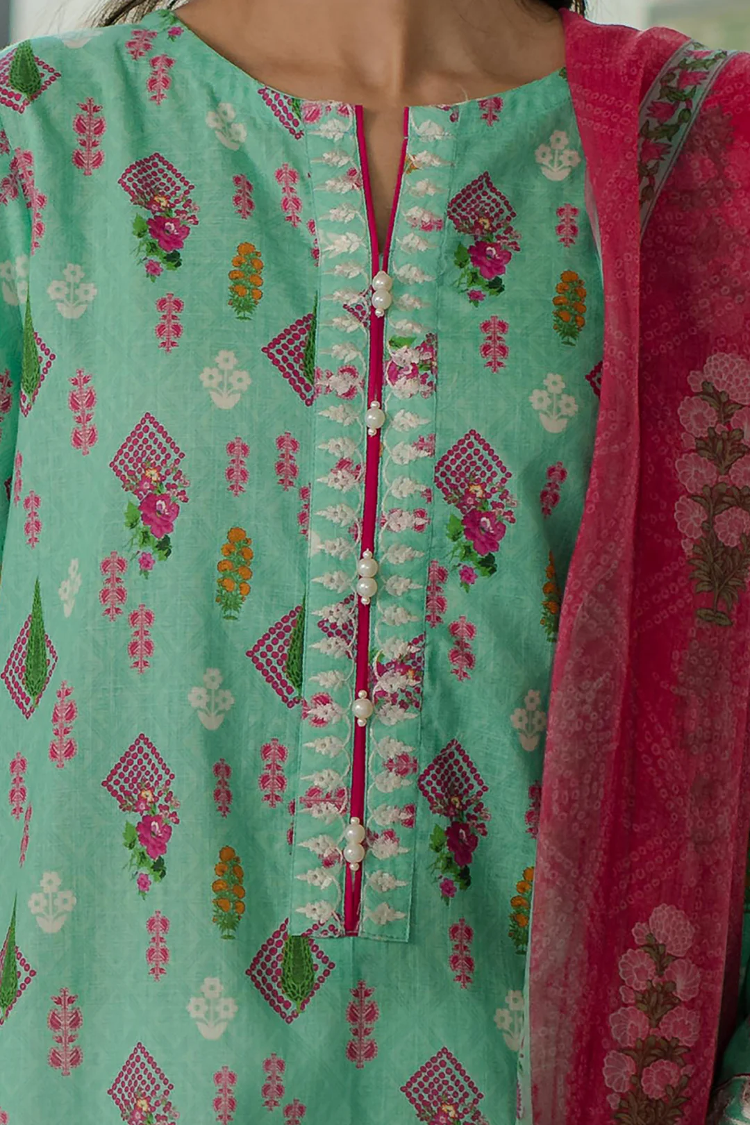 Embroidered Kurta Dupatta - 1704 - Image 4