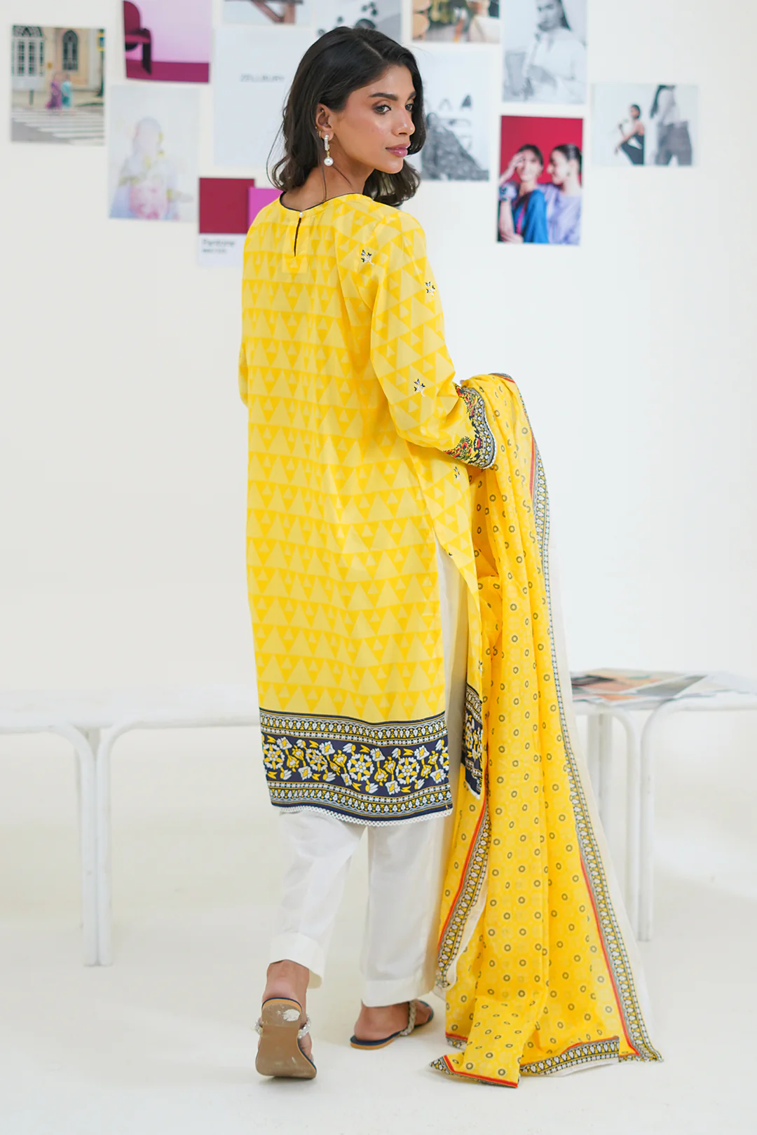 Embroidered Kurta Dupatta - 1763 - Image 4
