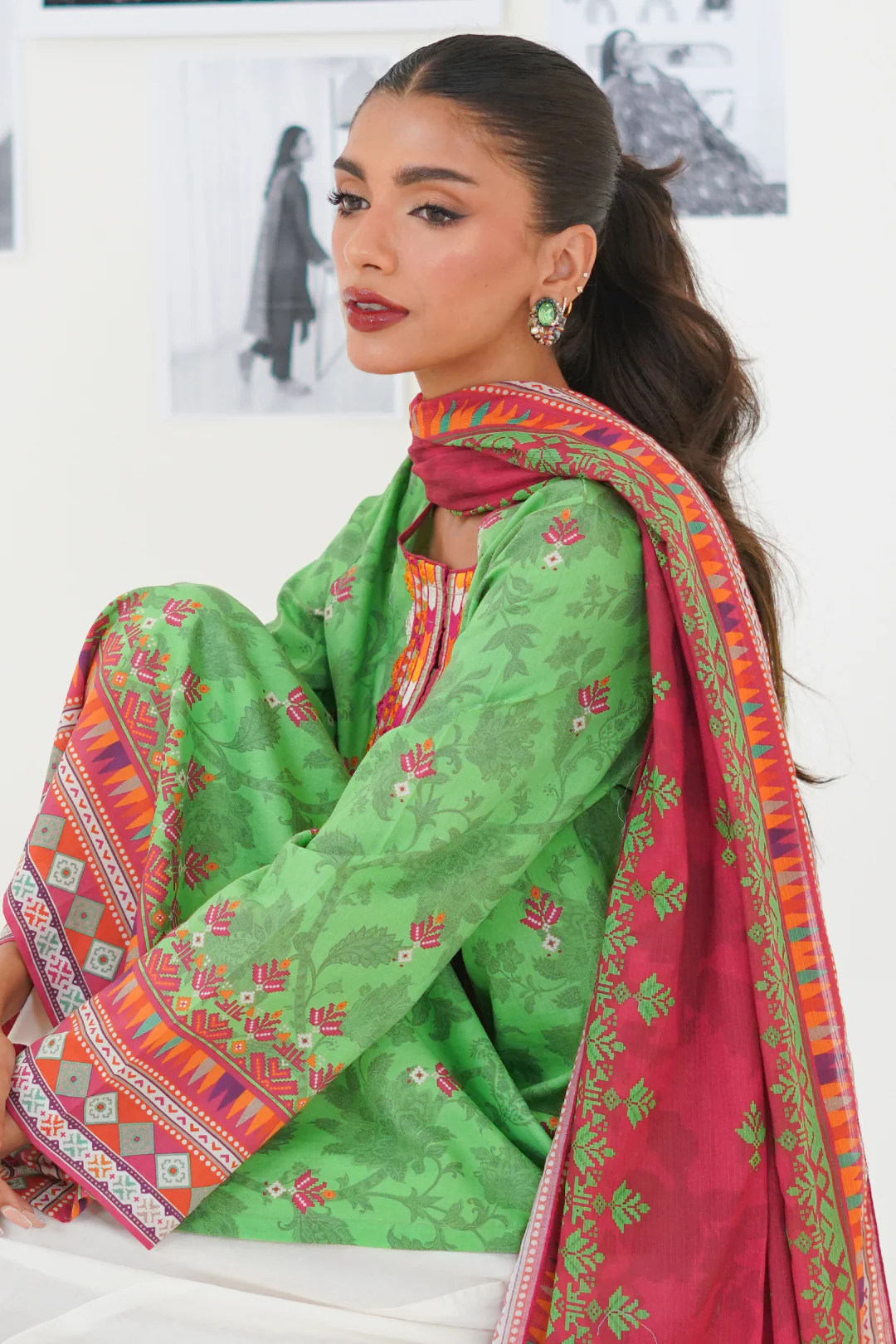 Embroidered Kurta Dupatta - 1894