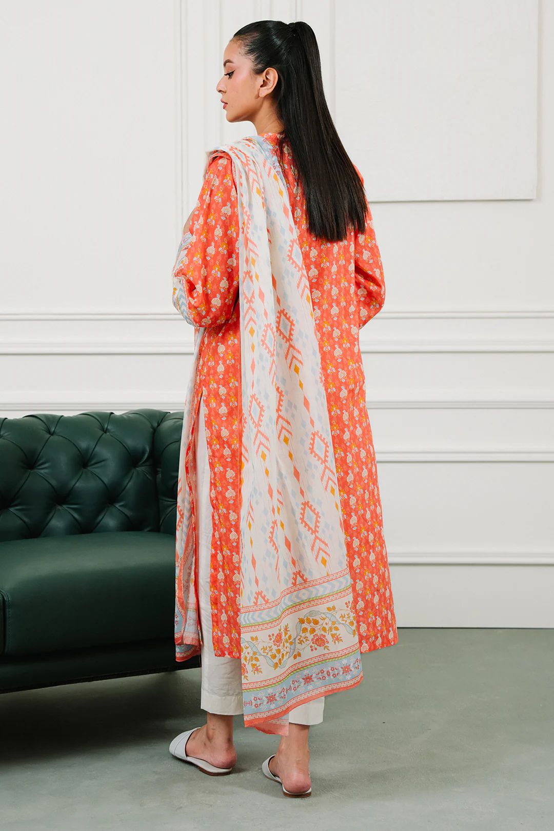 Embroidered  Kurta Dupatta - 1902 - Image 5