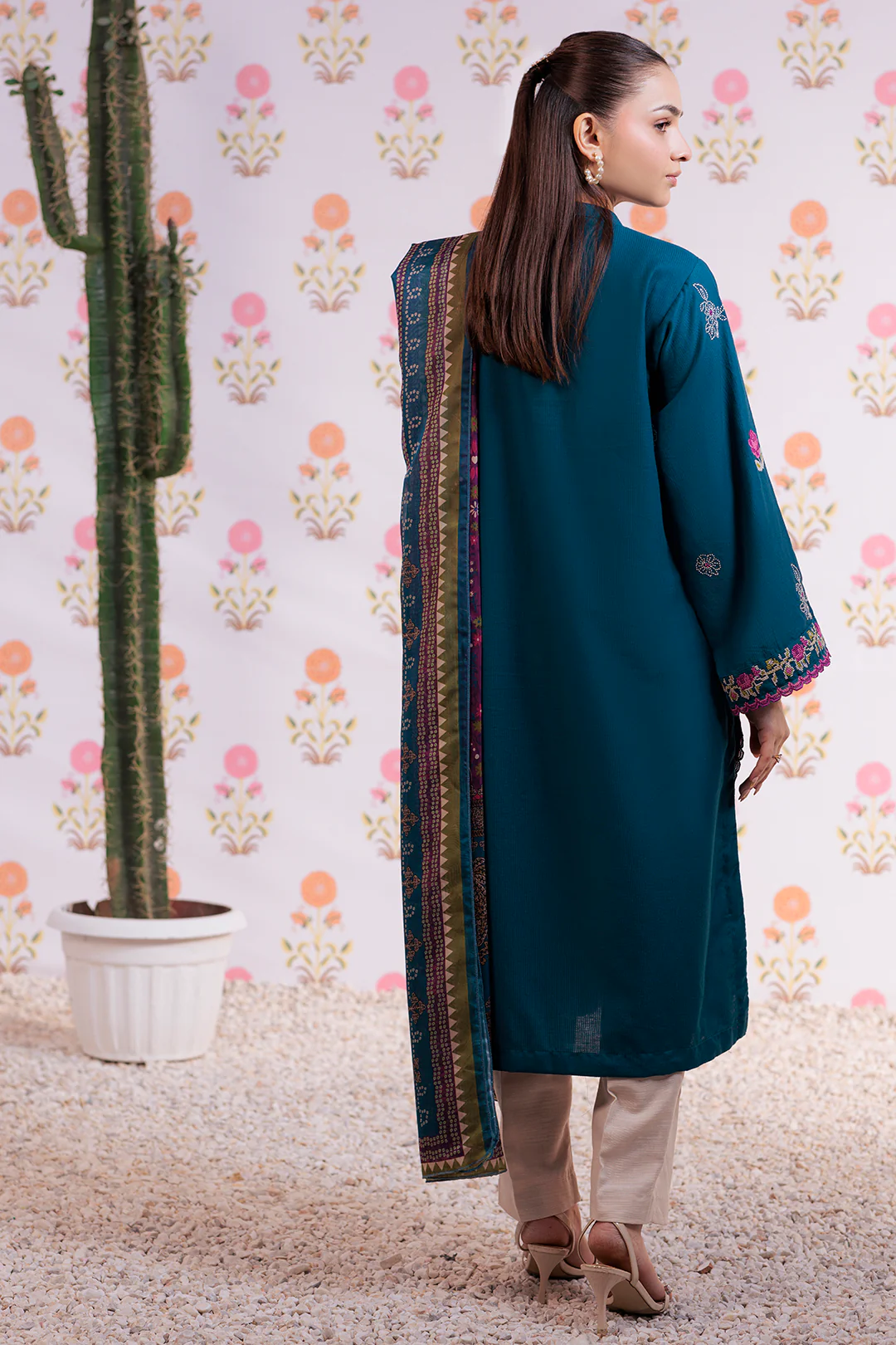 Embroidered Kurta Dupatta - 1986 - Image 10