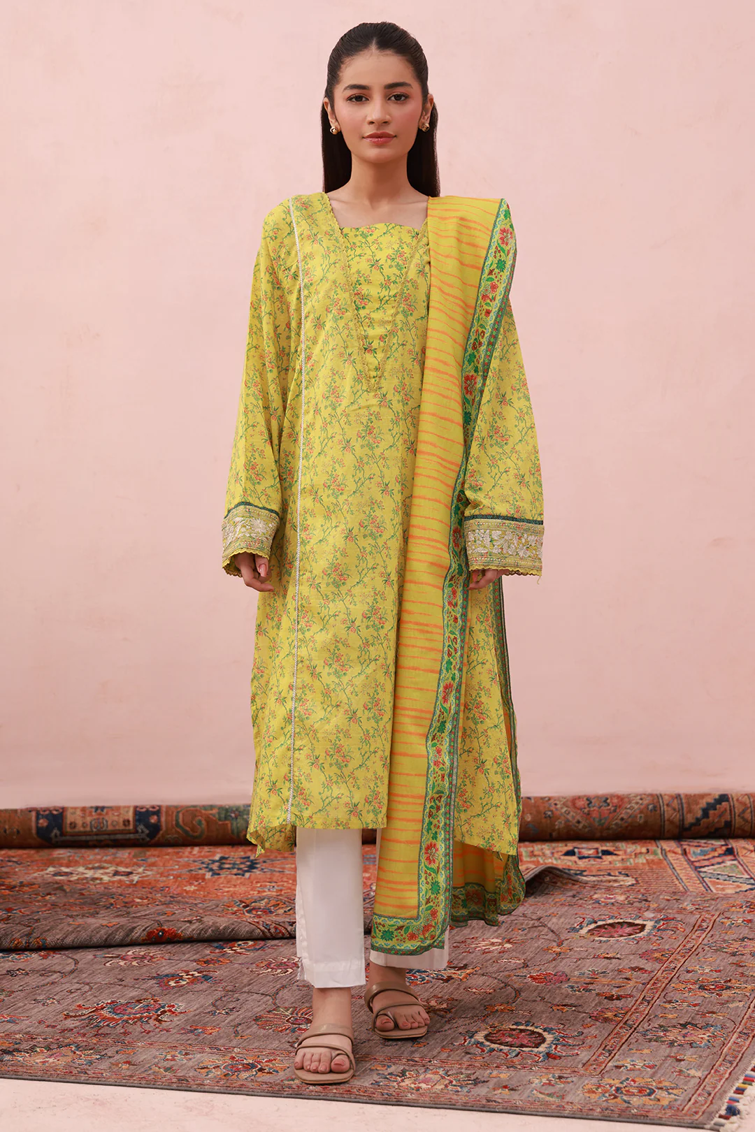 Embroidered Kurta Dupatta - 2074 - Image 2