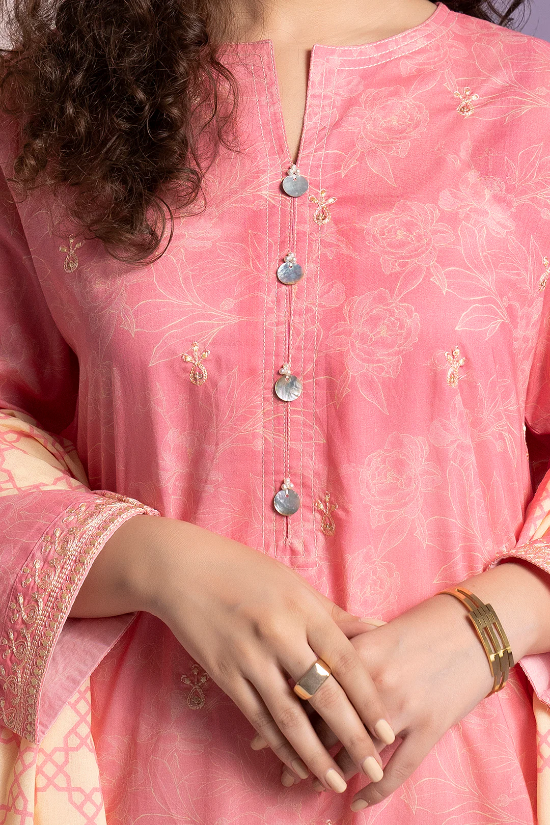 Embroidered Kurta Dupatta - 1431 - Image 4
