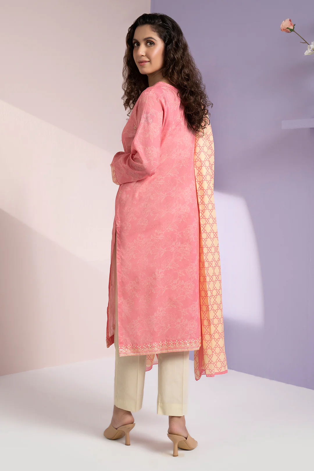 Embroidered Kurta Dupatta - 1431 - Image 7