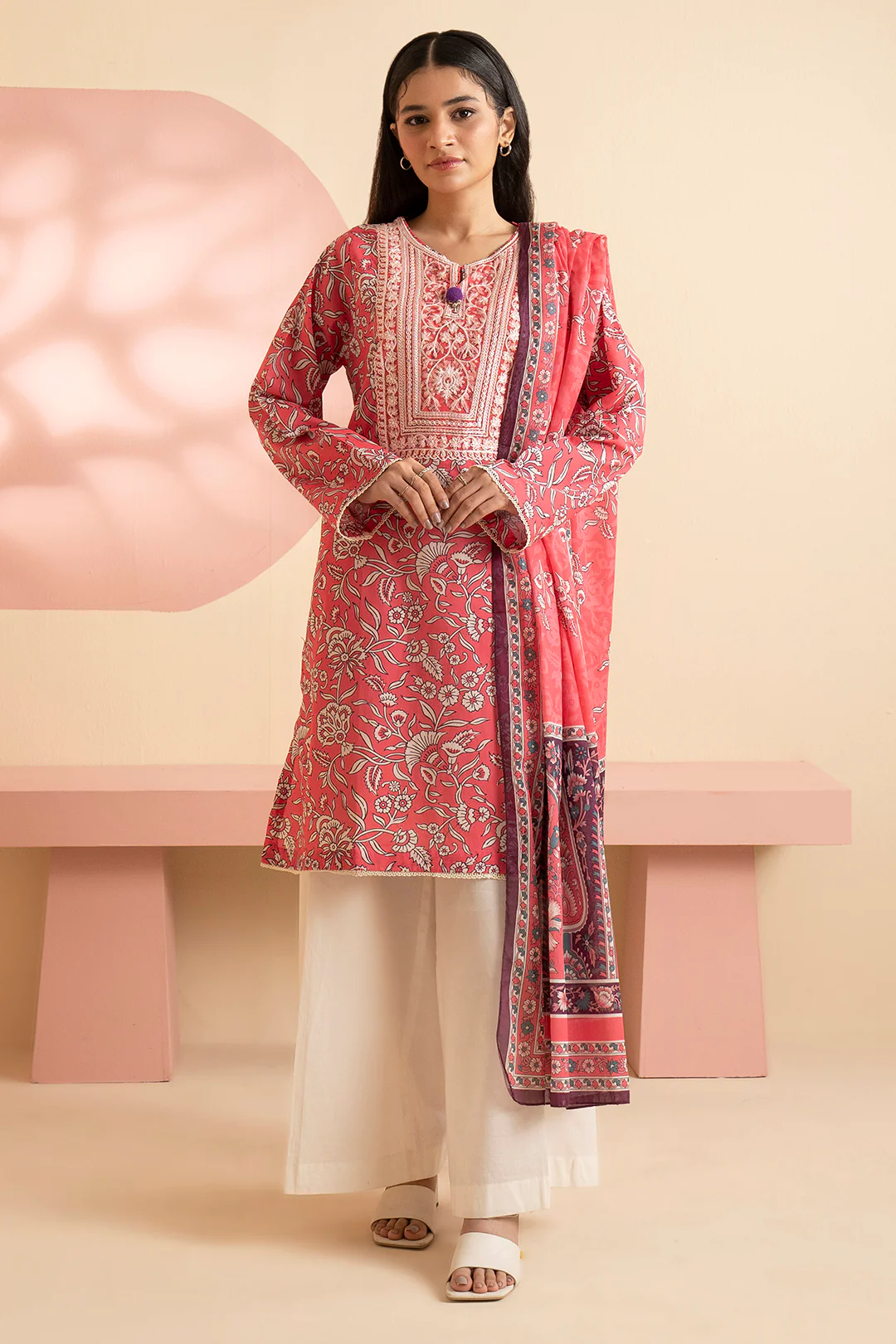 Embroidered Kurta Dupatta - 1476 - Image 2