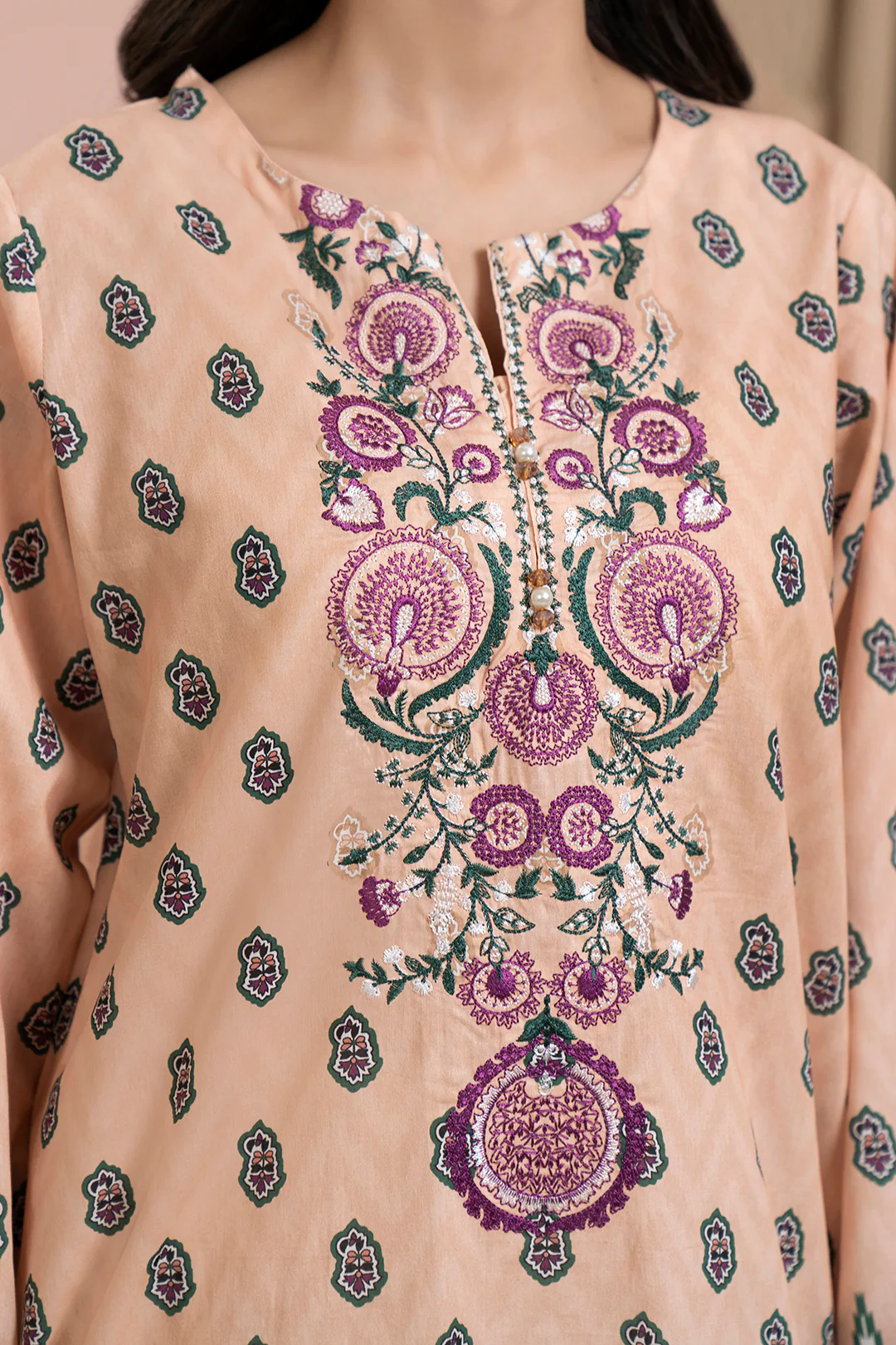 Embroidered Kurta Dupatta - 1551 - Image 4