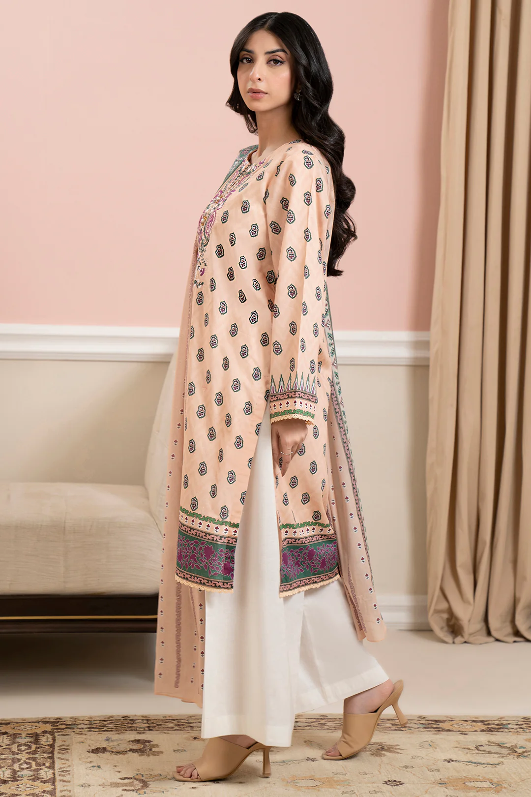 Embroidered Kurta Dupatta - 1551 - Image 5
