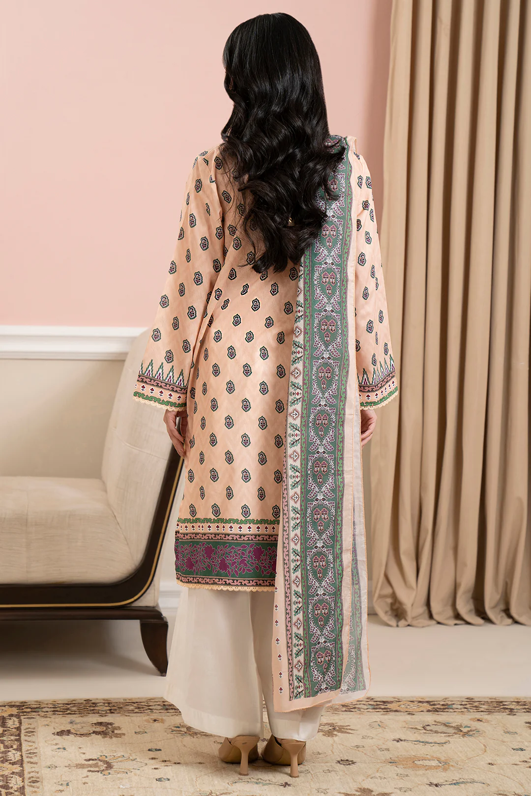 Embroidered Kurta Dupatta - 1551 - Image 7