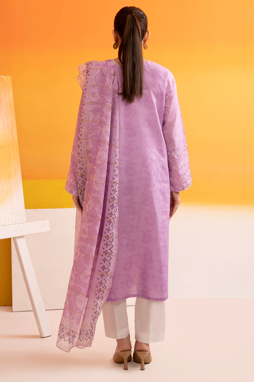 Embroidered Kurta Dupatta - 1670 - Image 12
