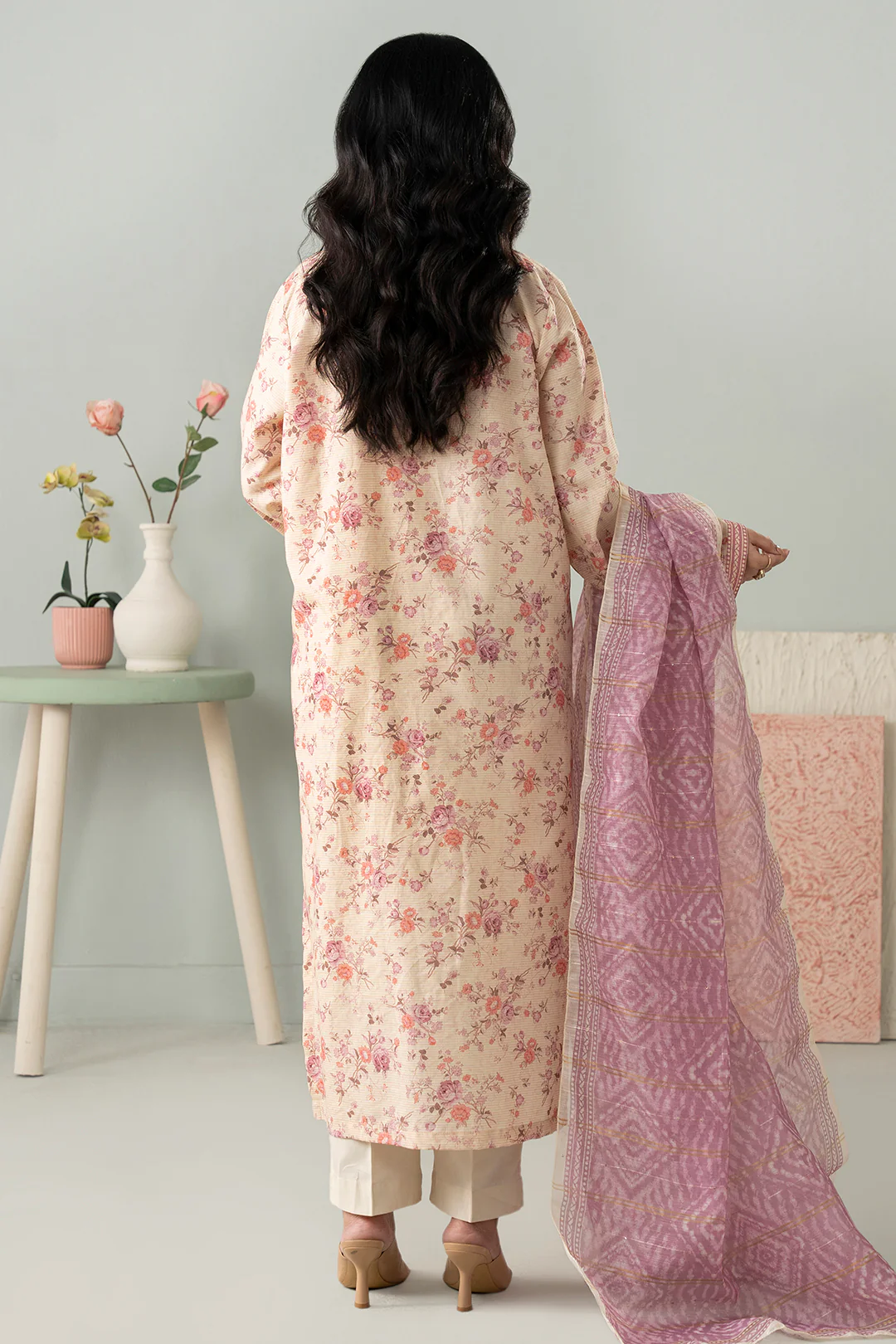 Embroidered Kurta Dupatta - 1672 - Image 5