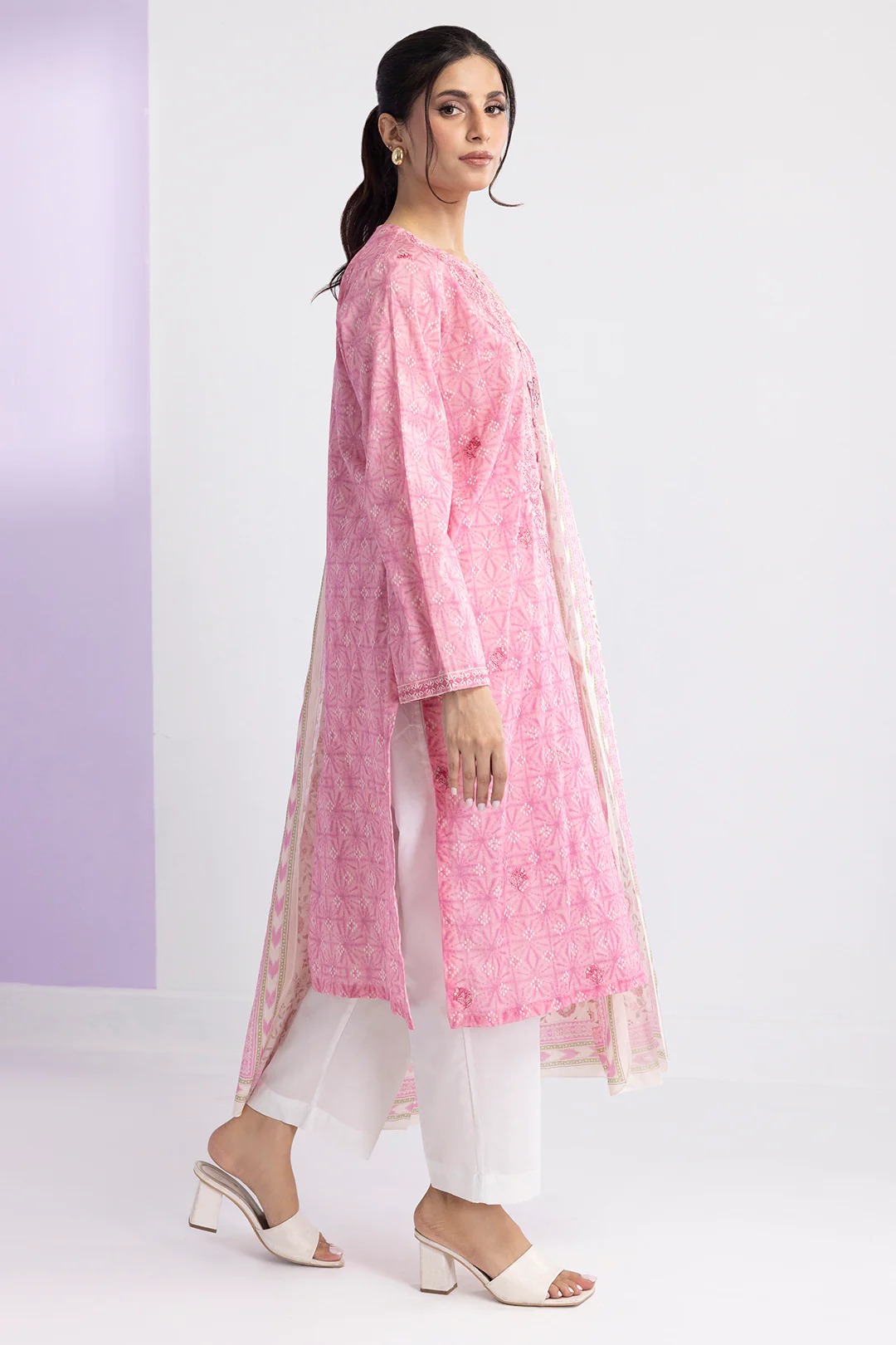 Embroidered Kurta Dupatta - 1851 - Image 4