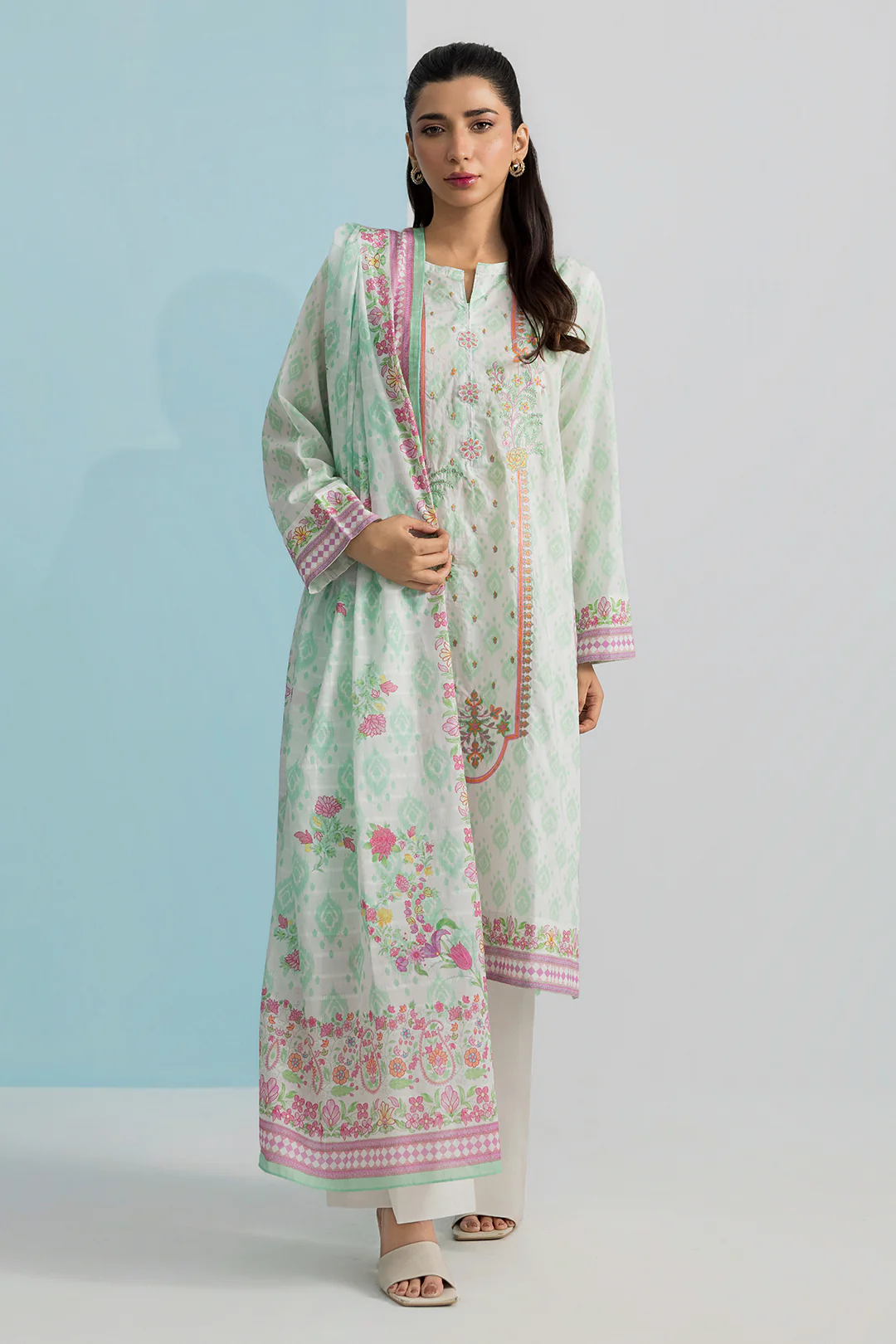 Embroidered Kurta Dupatta - 2290 - Image 2