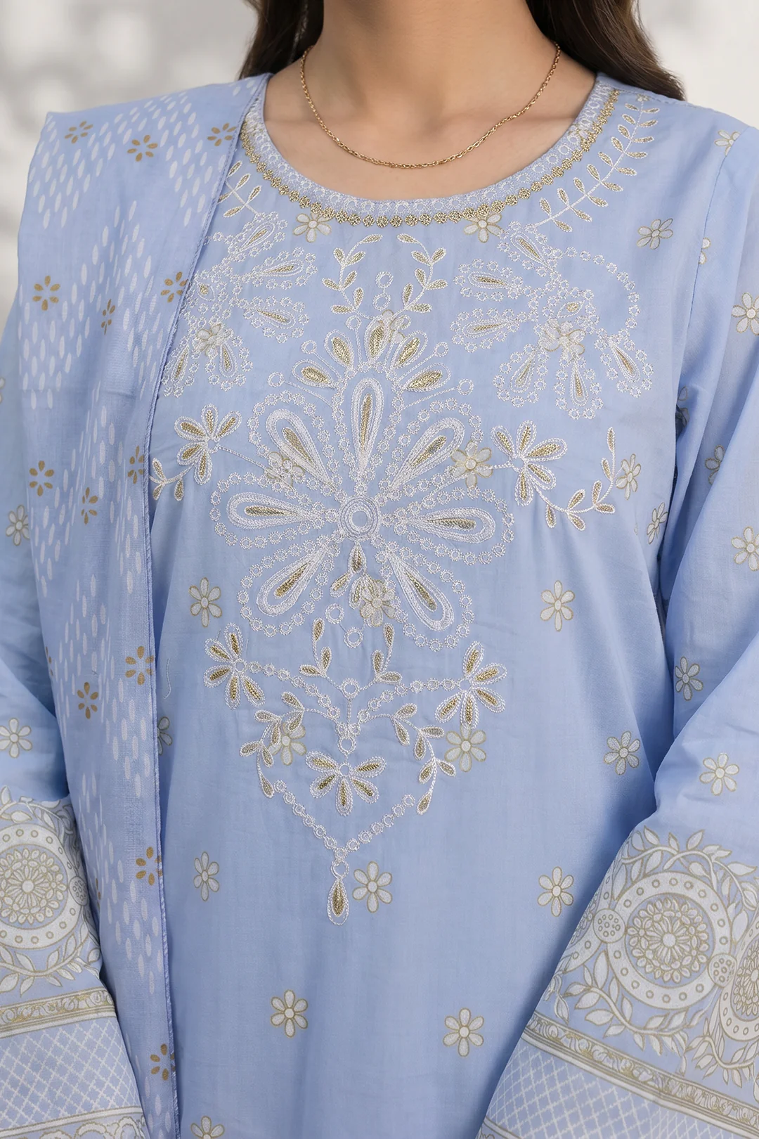 Embroidered Kurta Dupatta - 2122 - Image 3