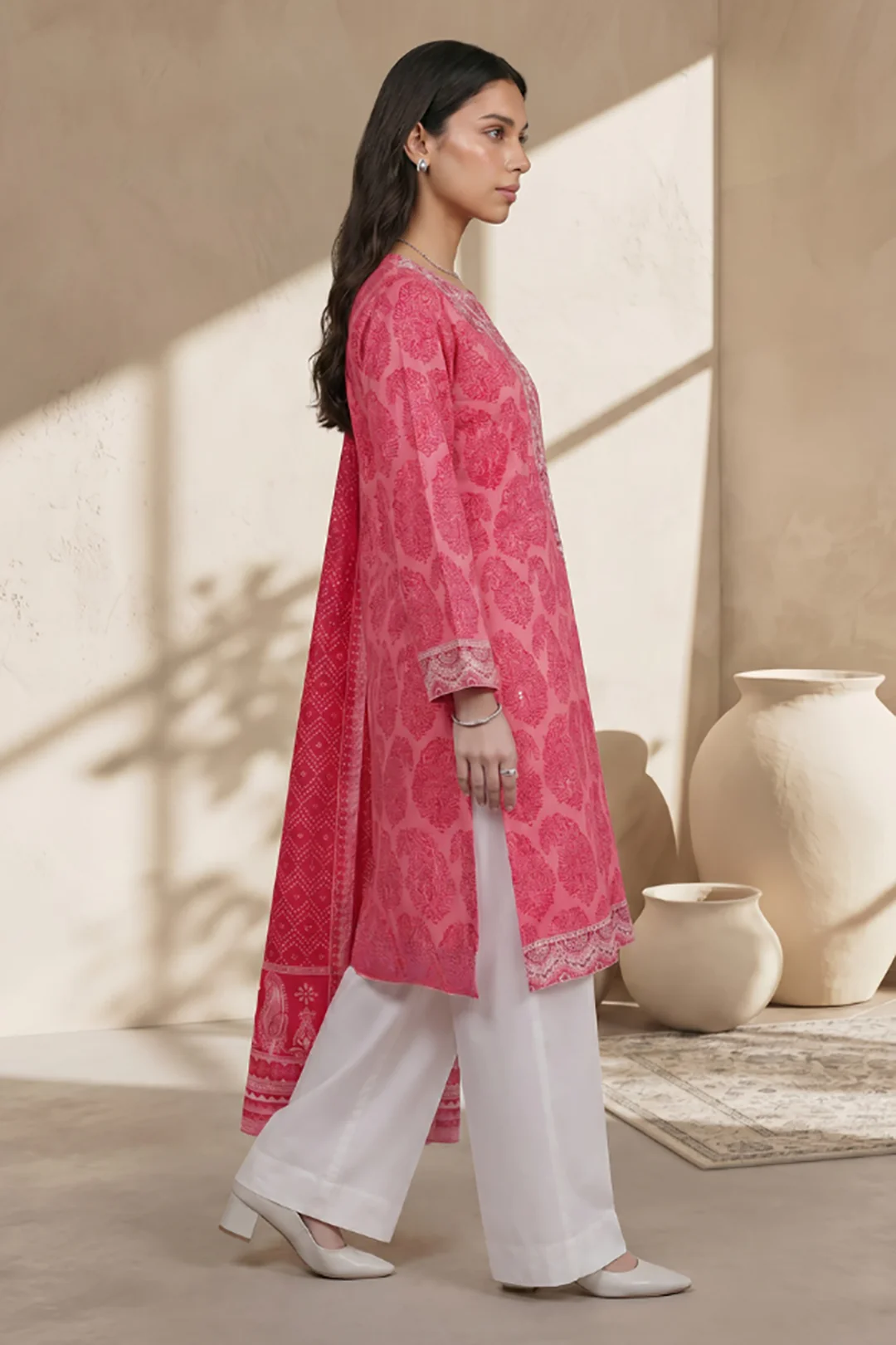Embroidered Kurta Dupatta - 2128 - Image 4