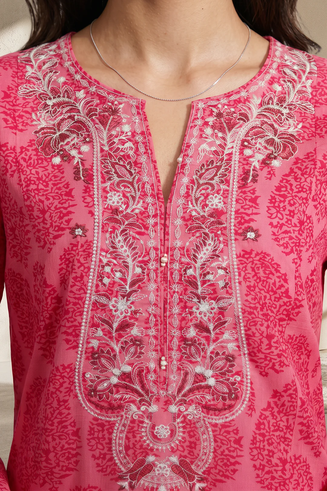 Embroidered Kurta Dupatta - 2128 - Image 5