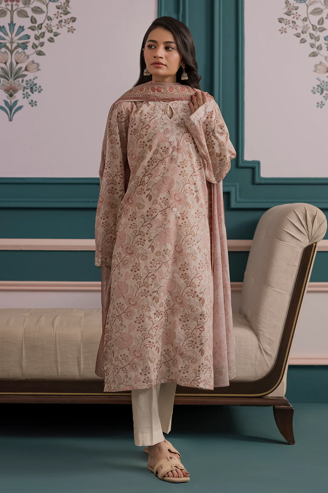 Embroidered Kurta Dupatta - 2130 - Image 2