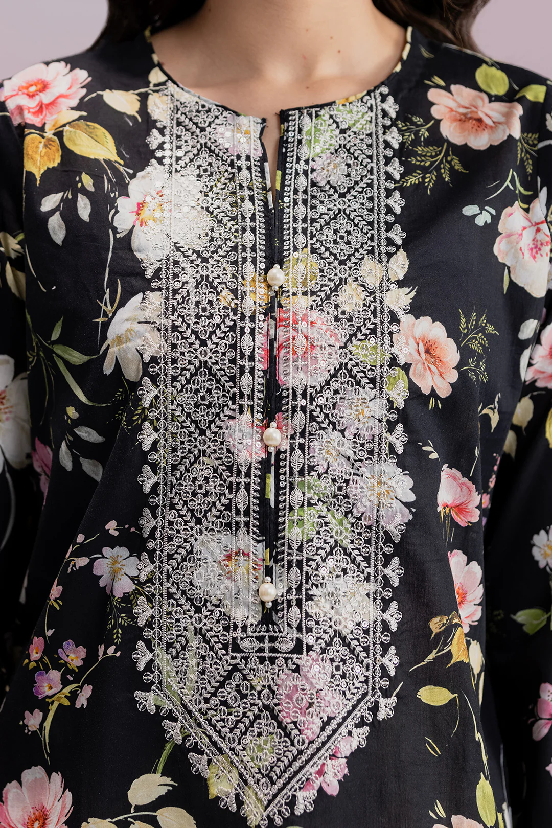Embroidered Kurta Dupatta - 2433 - Image 4