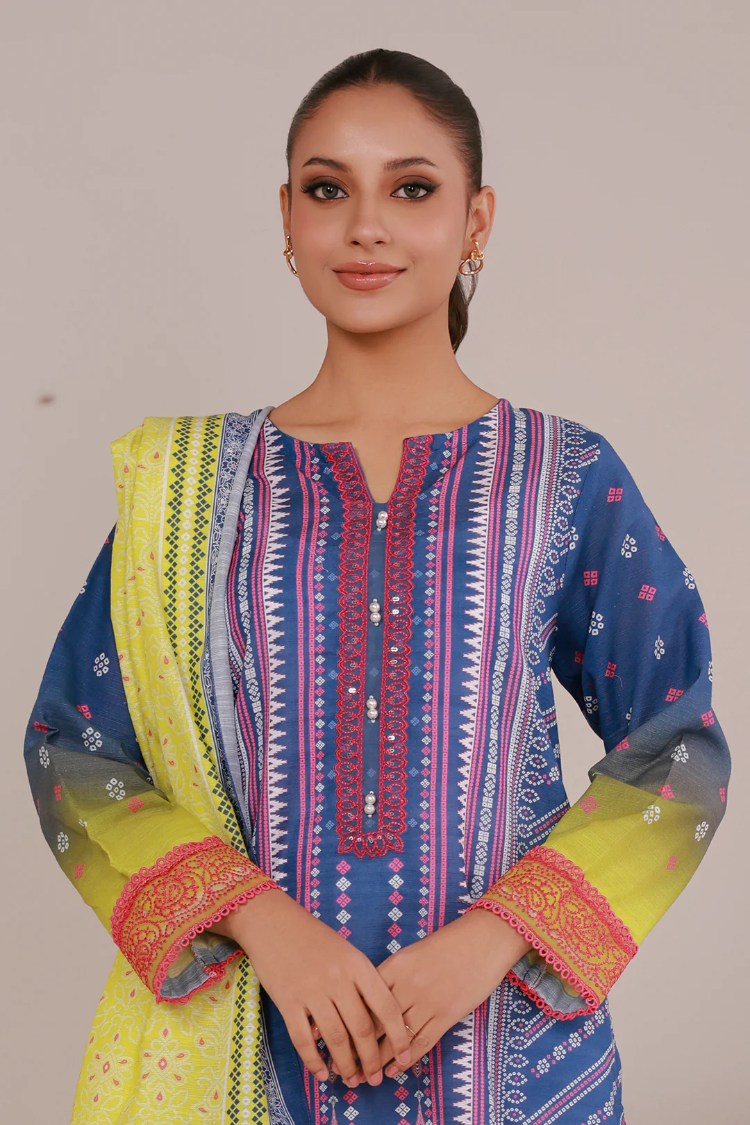 Embroidered Kurta Dupatta - 2936
