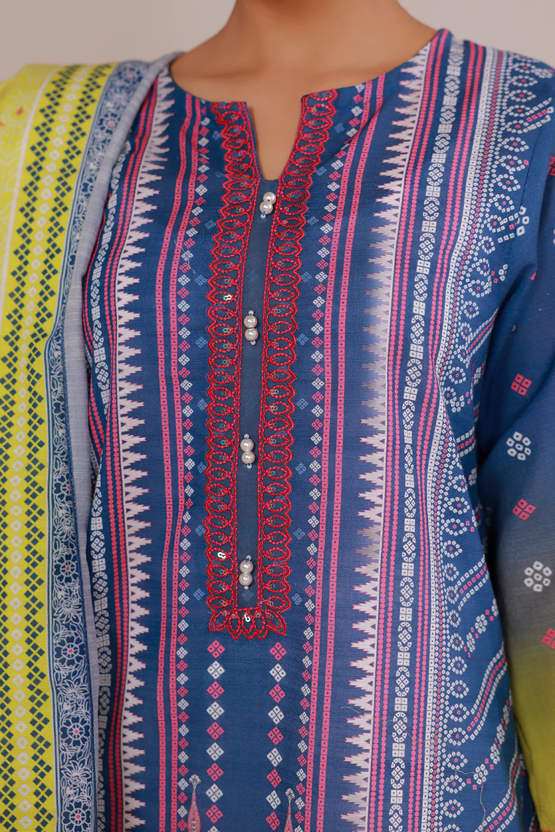 Embroidered Kurta Dupatta - 2936 - Image 3