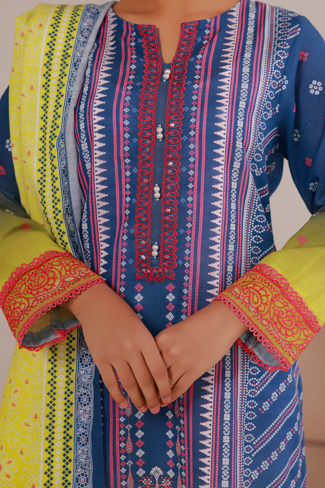 Embroidered Kurta Dupatta - 2936 - Image 5
