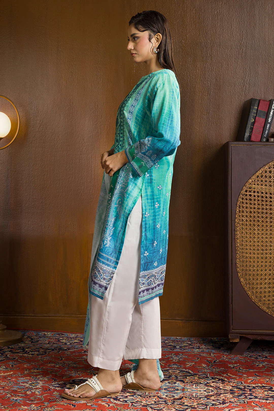 Embroidered Kurta Dupatta - 3064 - Image 10