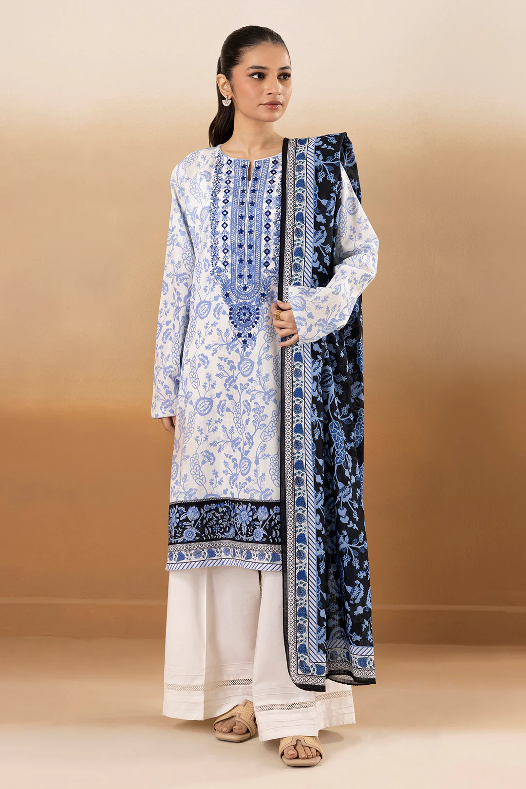 Embroidered Kurta Dupatta - 2694 - Image 2