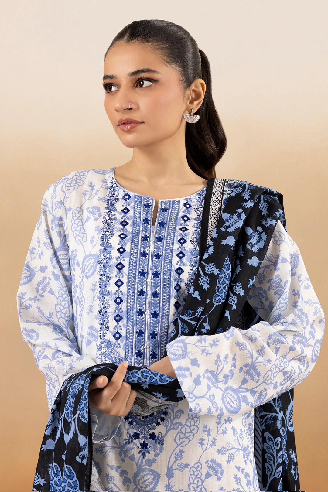 Embroidered Kurta Dupatta - 2694 - Image 3