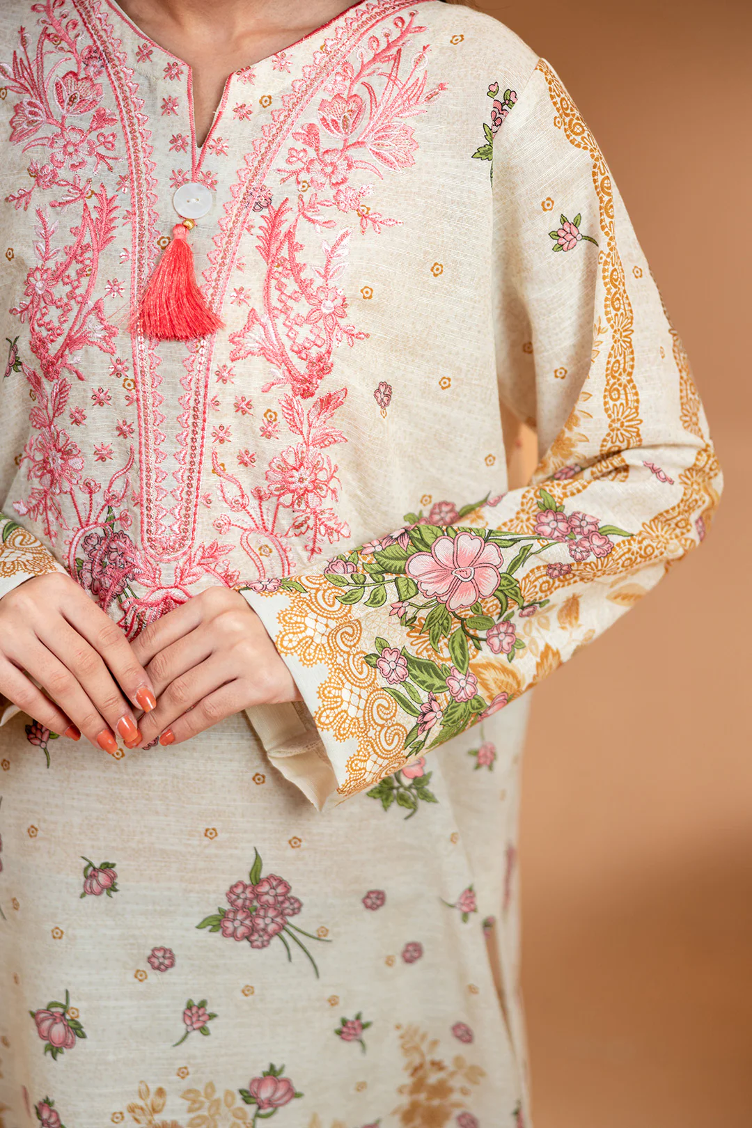 Embroidered Kurta Dupatta - 2773 - Image 5