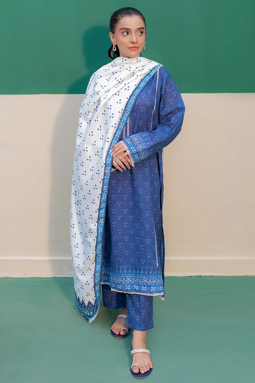 Kurta Shawl Trouser - 2945 - Image 2