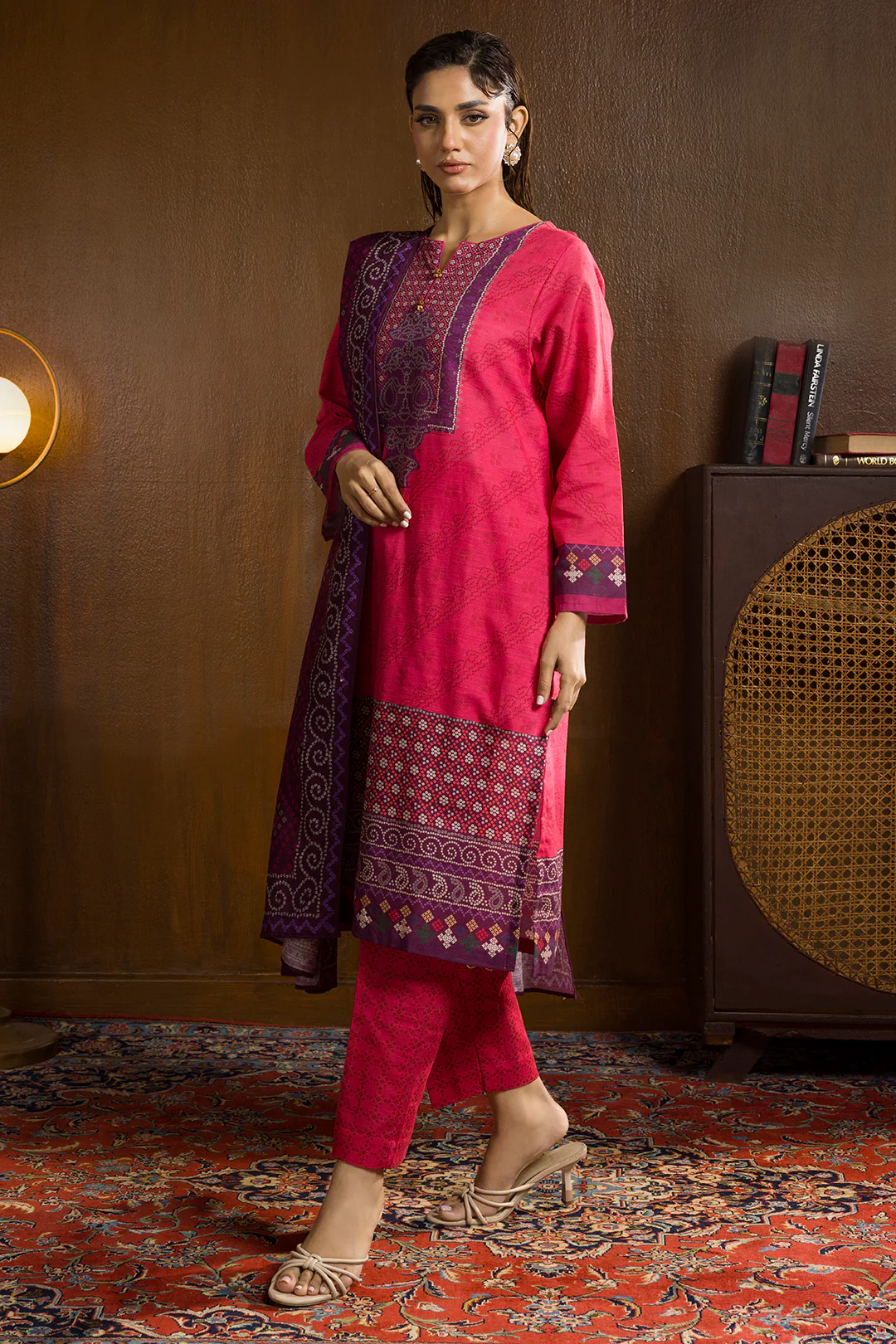 Kurta Shawl Trouser - 3007 - Image 5