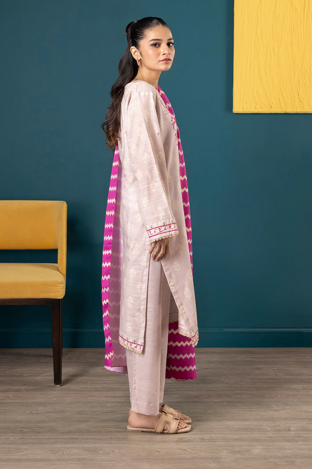 Kurta Shawl Trouser - 2706 - Image 9
