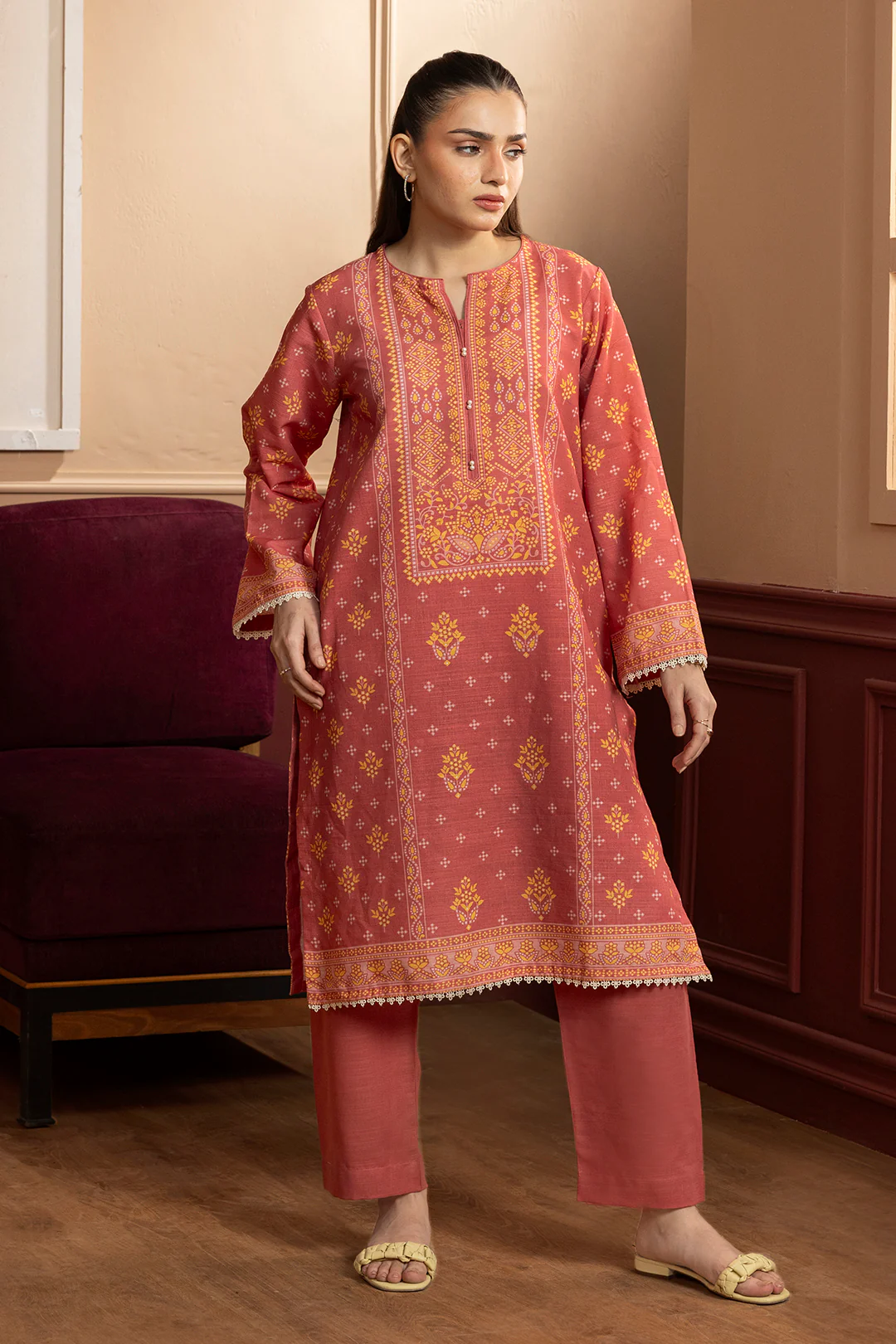 Kurta Shawl Trouser - 2862 - Image 3