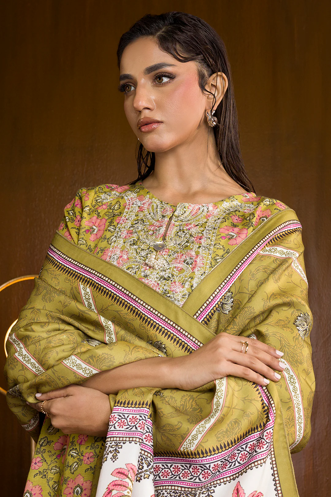 Embroidered Kurta Shawl - 3036 - Image 12