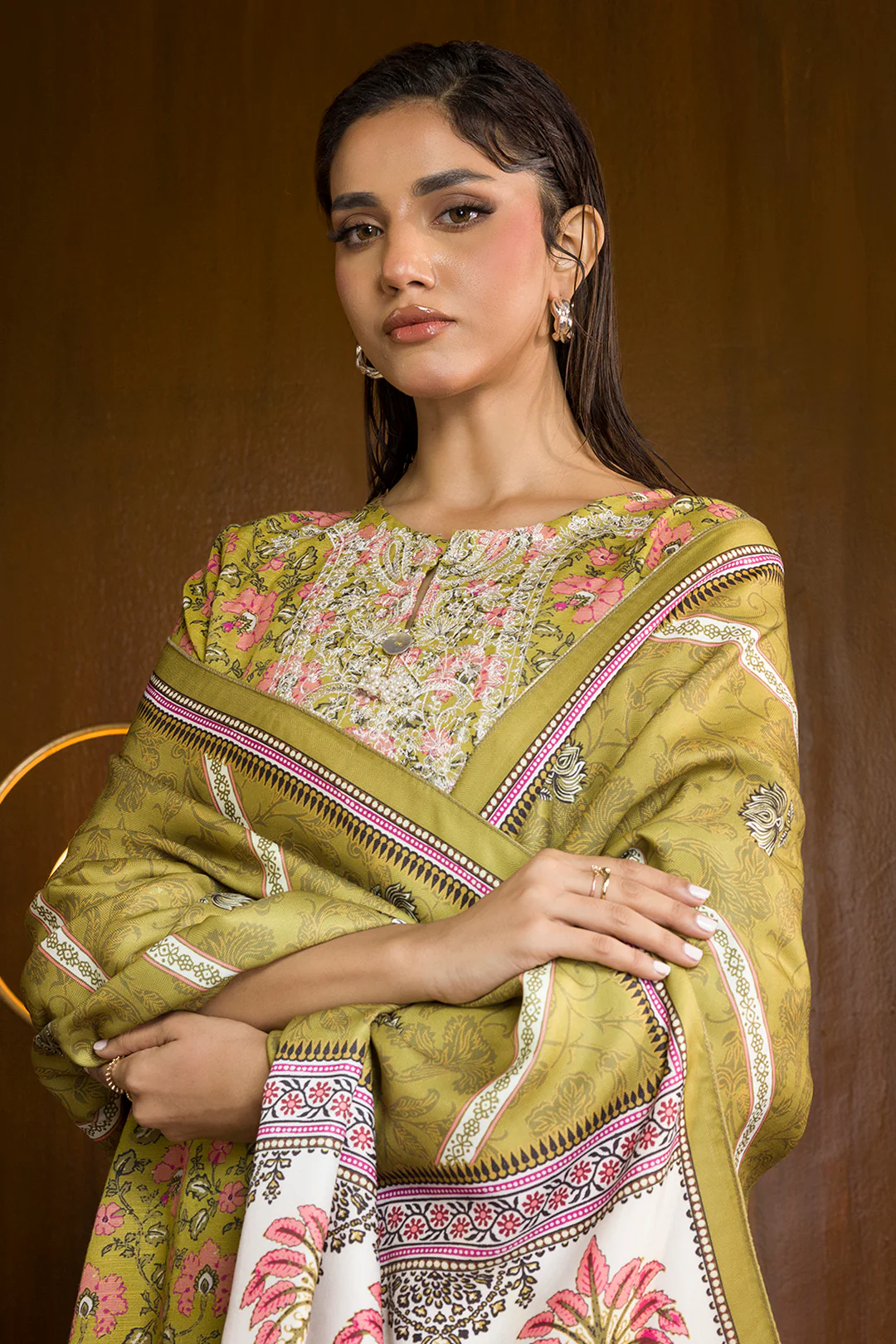 Embroidered Kurta Shawl - 3036 - Image 4