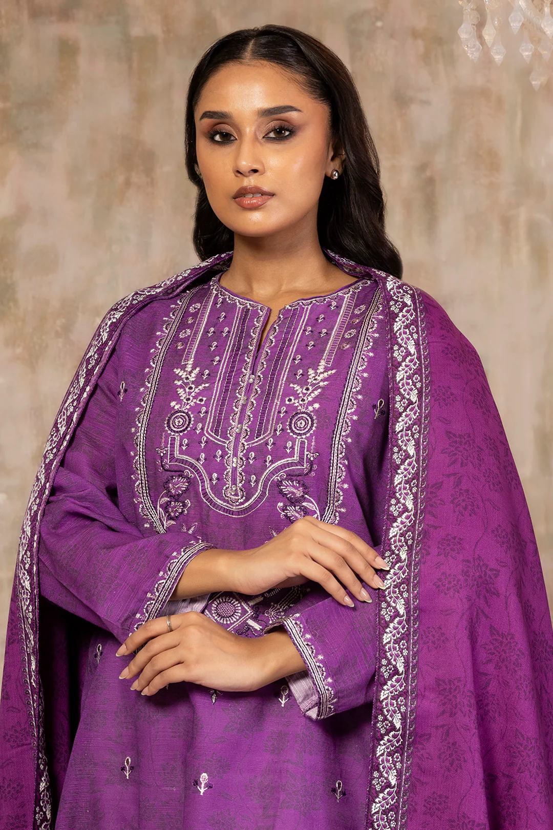 Embroidered Kurta Shawl - 3085 - Image 3