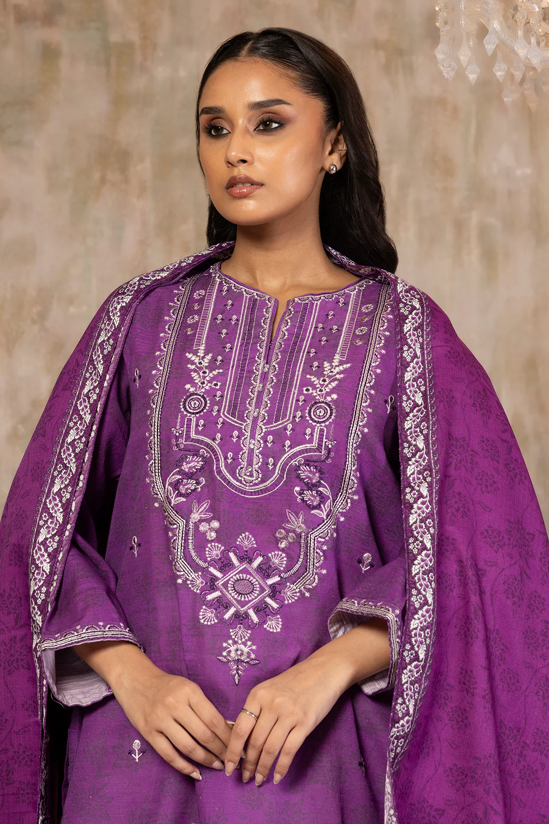 Embroidered Kurta Shawl - 3085 - Image 5