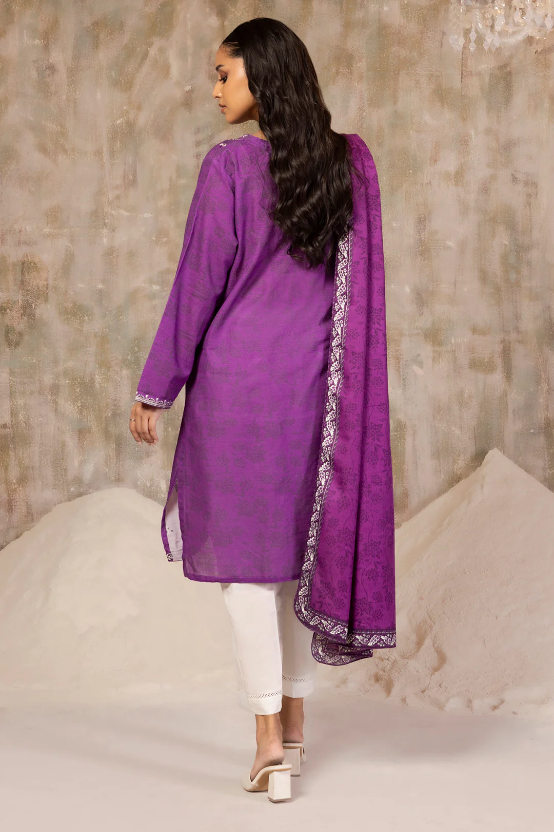 Embroidered Kurta Shawl - 3085 - Image 7