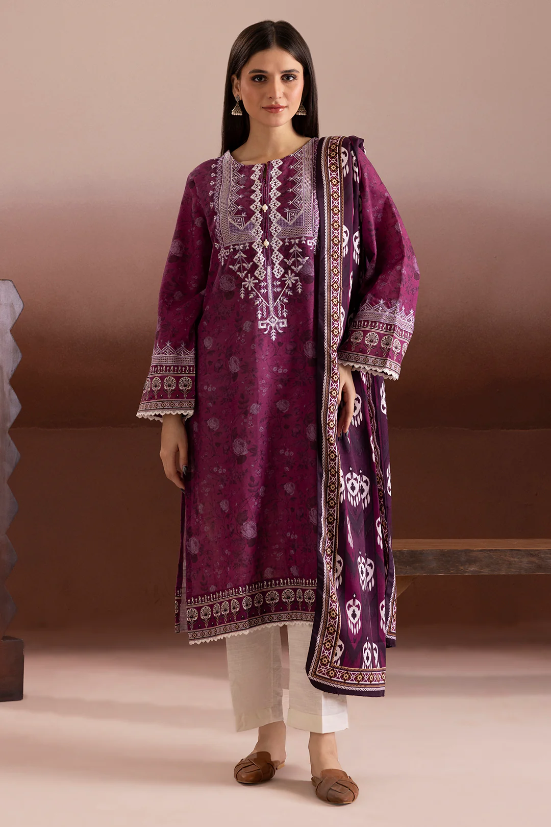 Embroidered Kurta Shawl - 3145 - Image 2