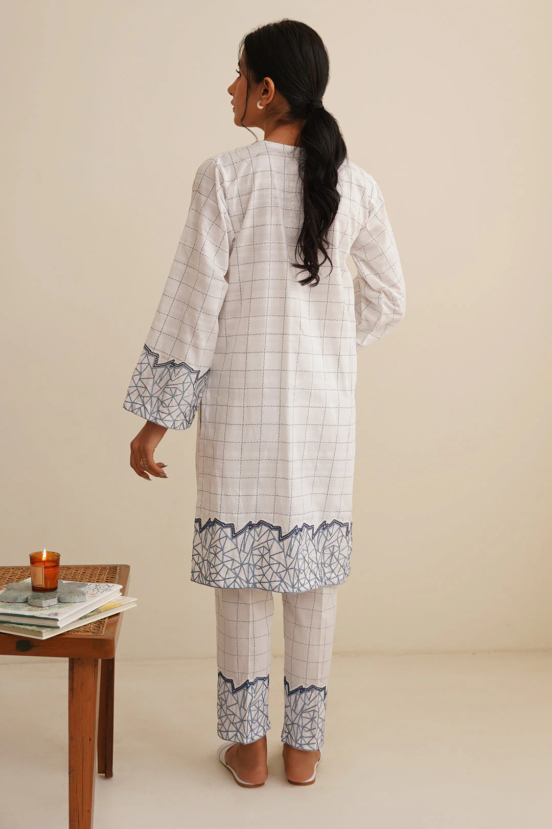 Embroidered Kurta Trouser - 0441 - Image 7