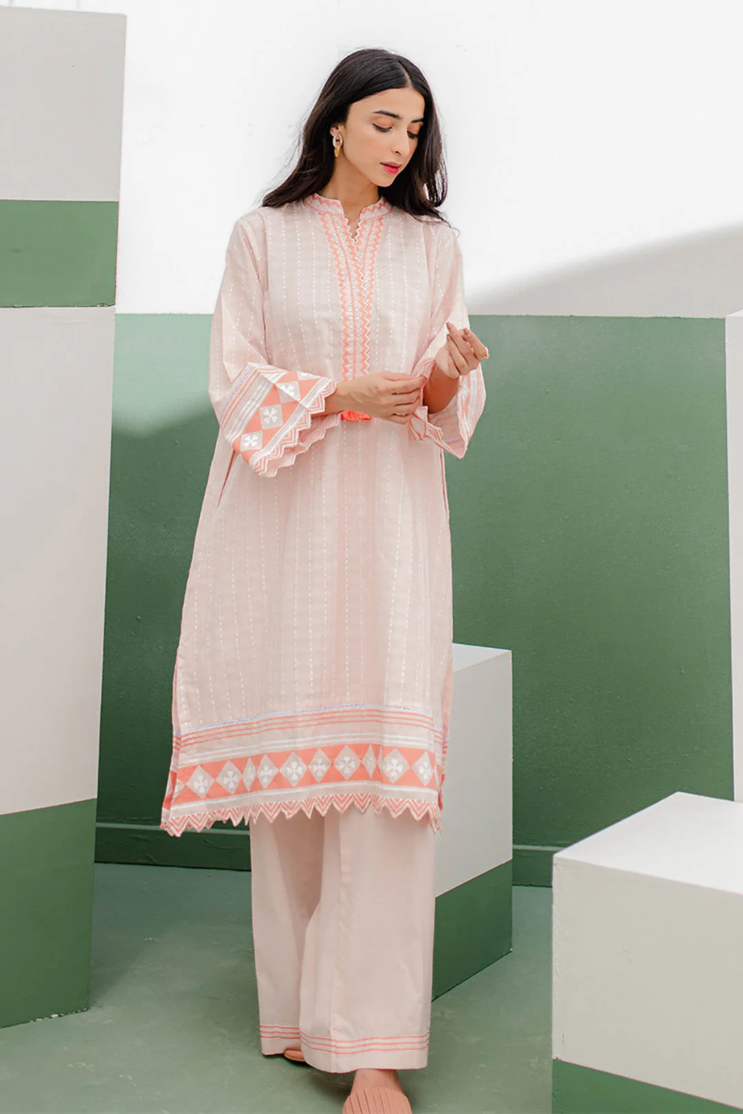 Embroidered Kurta Trouser - 0678 - Image 3