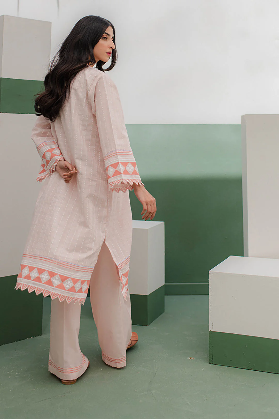 Embroidered Kurta Trouser - 0678 - Image 5