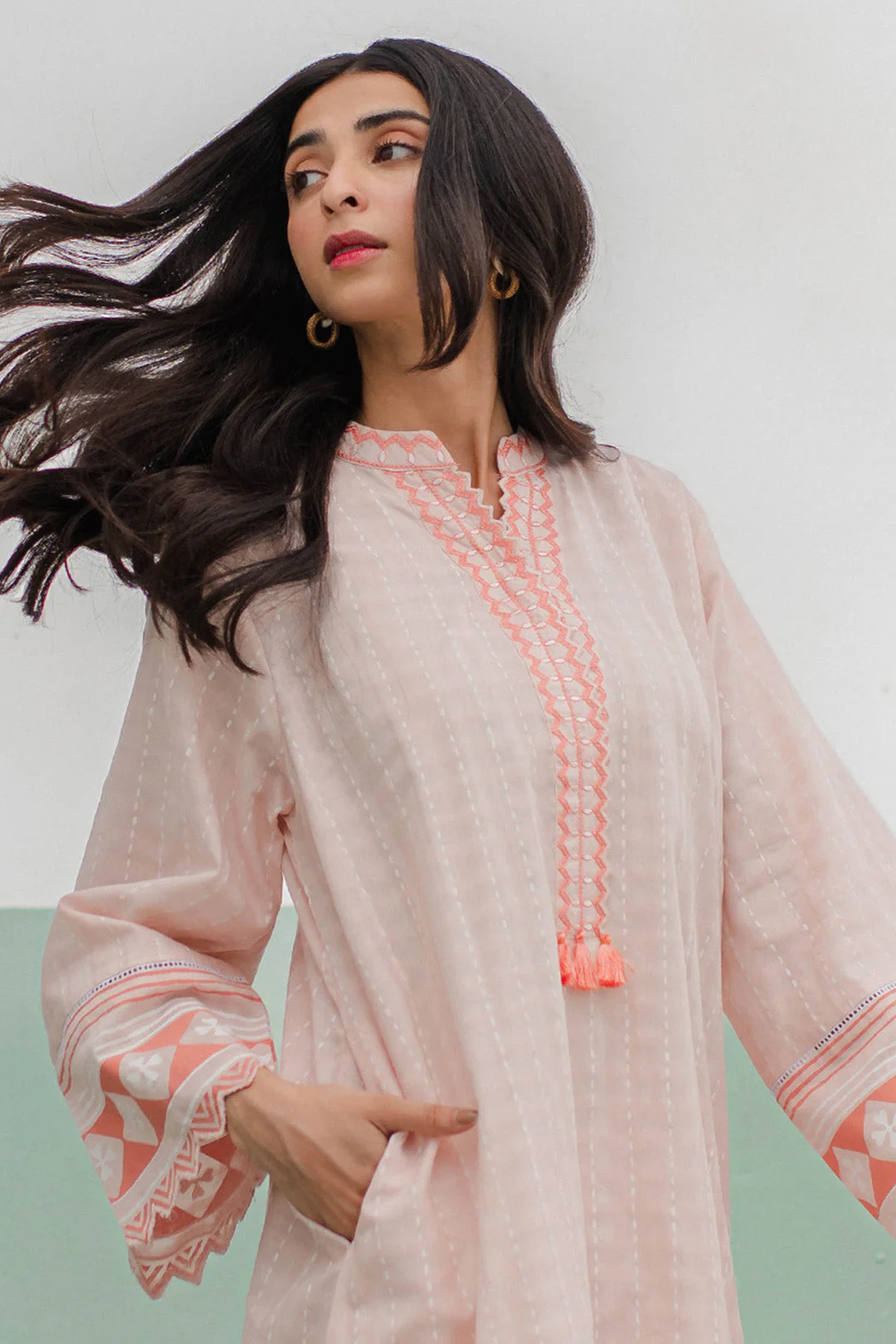 Embroidered Kurta Trouser - 0678 - Image 6