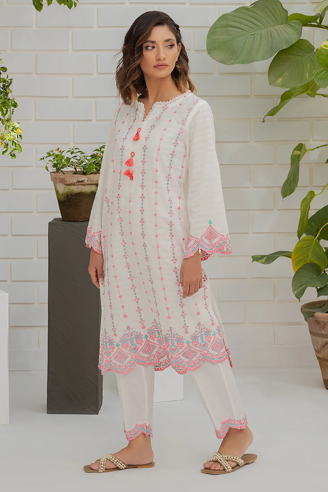 Embroidered Kurta Trouser - 0981 - Image 3
