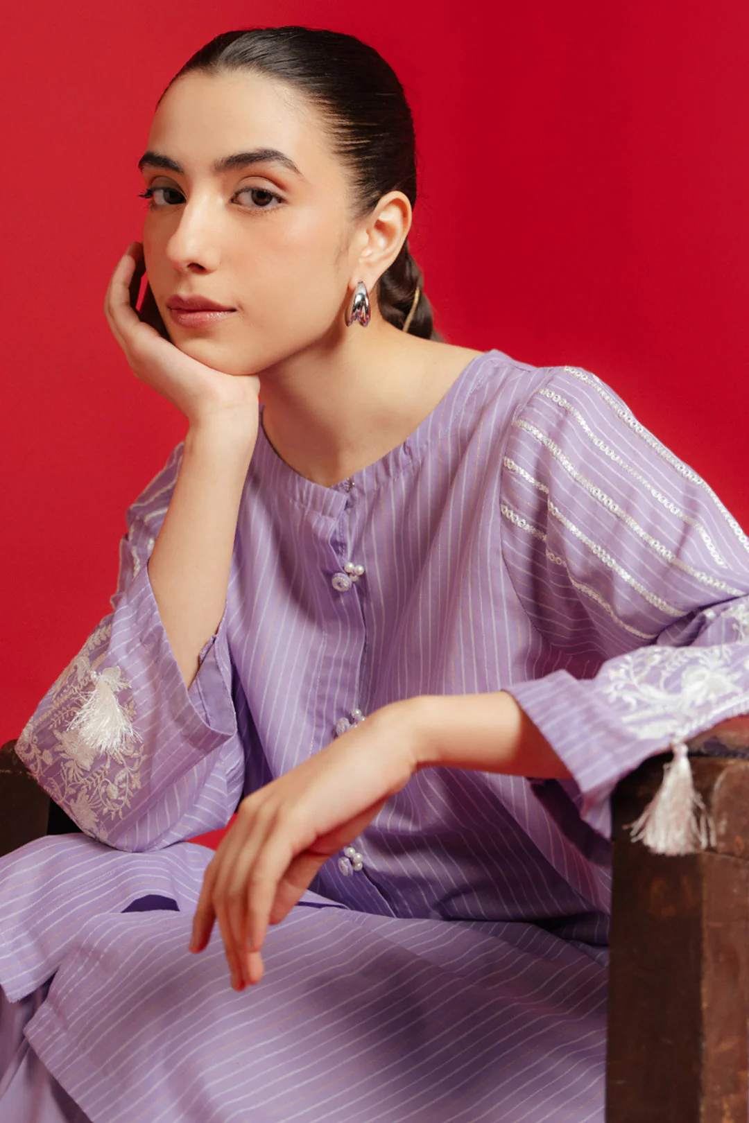 Embroidered Kurta Trouser - 1103 - Image 6