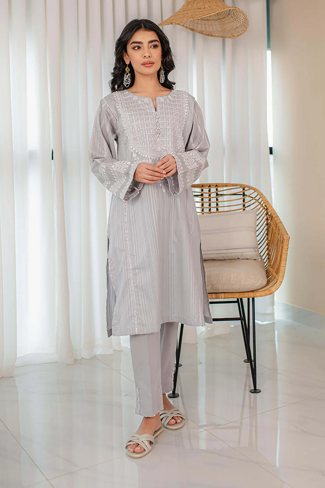 Embroidered Kurta Trouser - 1227 - Image 2