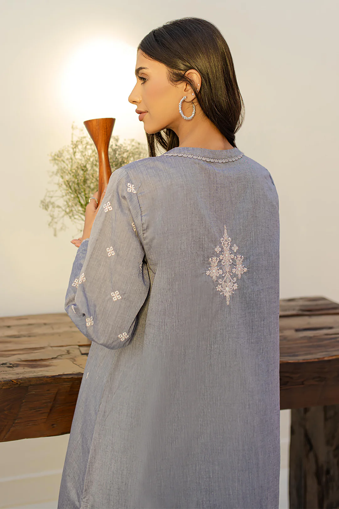 Embroidered Kurta Trouser - 1280 - Image 5