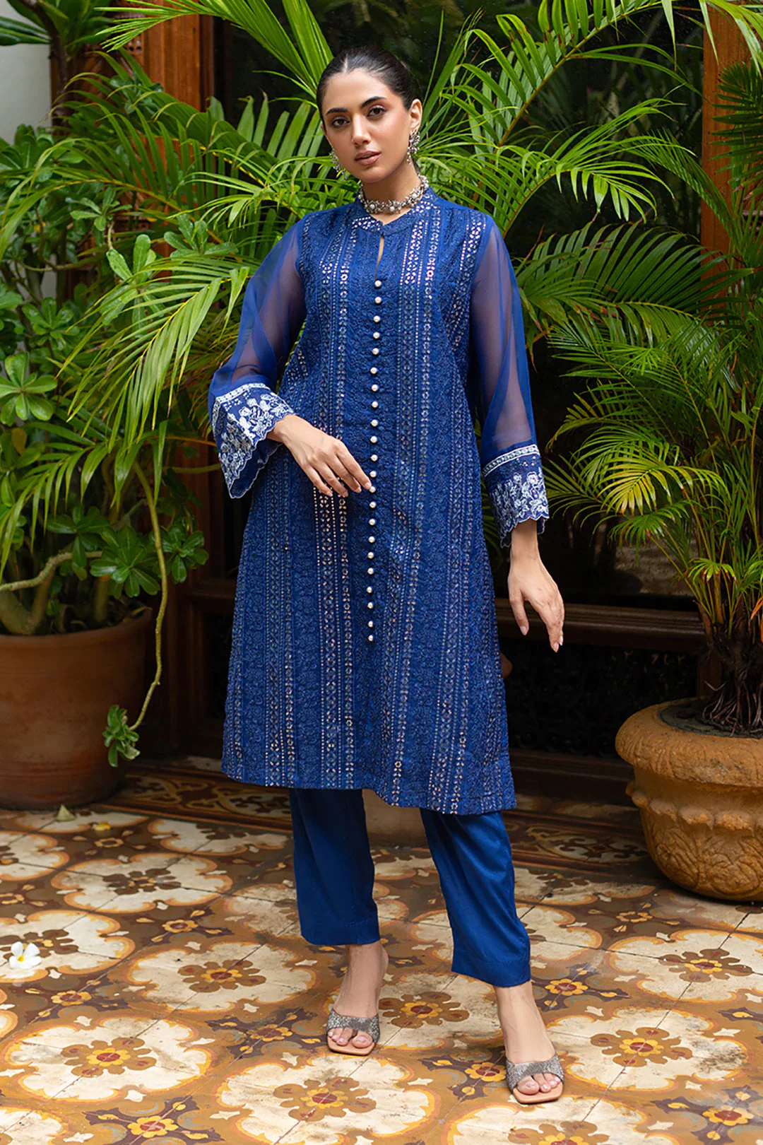 Embroidered Kurta Trouser - 3236 - Image 3