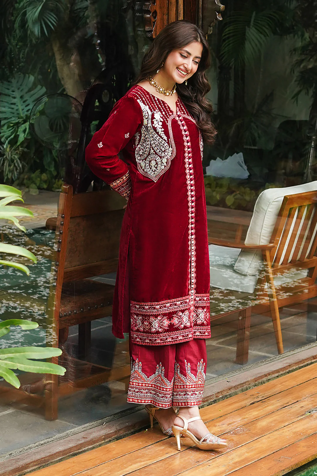 Embroidered Kurta Trouser - 3275 - Image 10