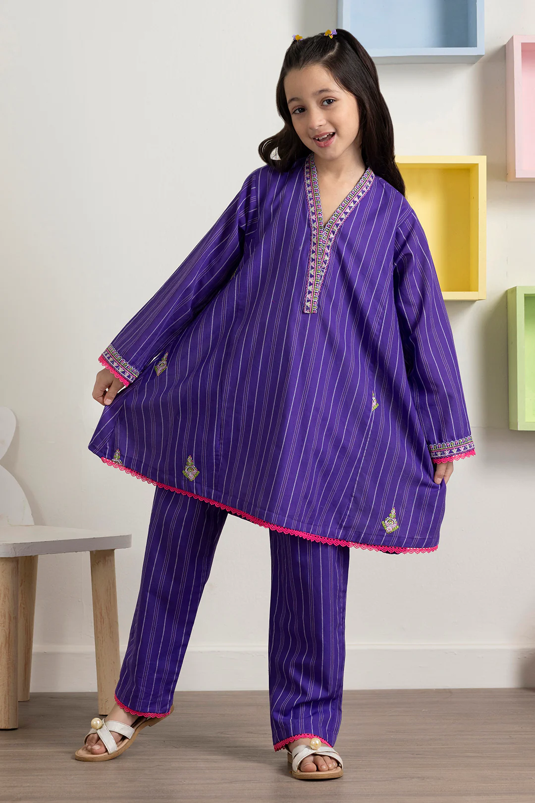 Embroidered Kurta Trouser - 2407