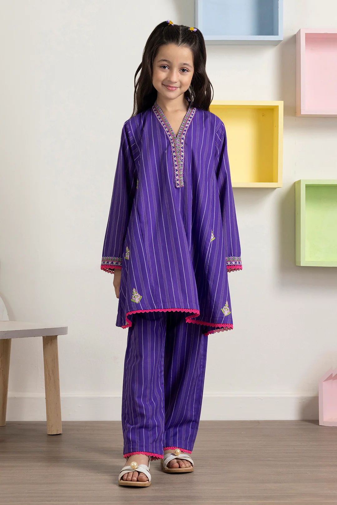 Embroidered Kurta Trouser - 2407 - Image 3
